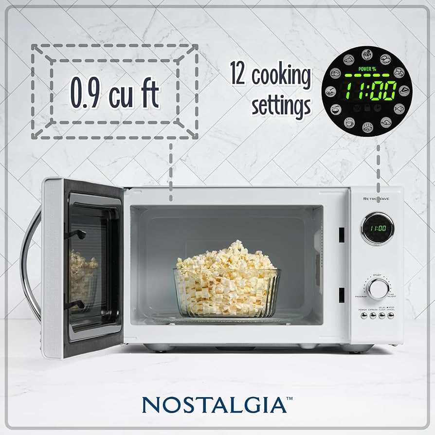 Amazon.com: Nostalgia Retro Countertop Microwave Oven, 0.9 Cu. Ft